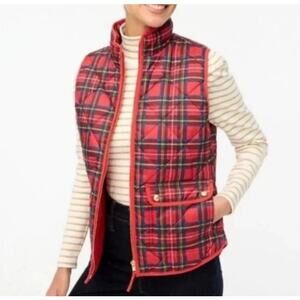 J. Crew Factory Tartan Plaid Quilted Vest Size Small